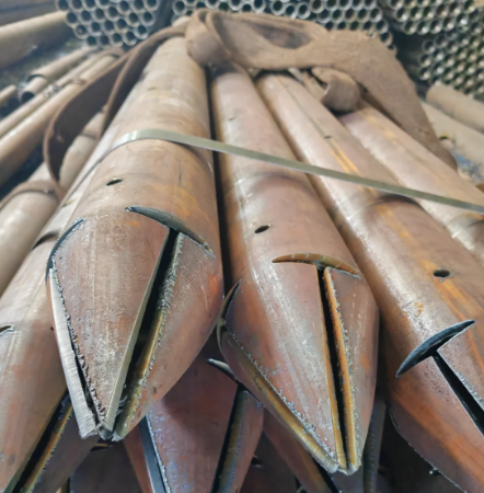 柳州出尖打孔加工无缝注浆钢花管注浆管厂家